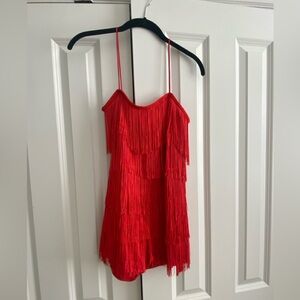 12th Tribe Fringe Romper Red NWT | Size Large